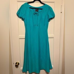 Lennie New York Midi Dress, Turquoise size 12 new short sleeves, lined